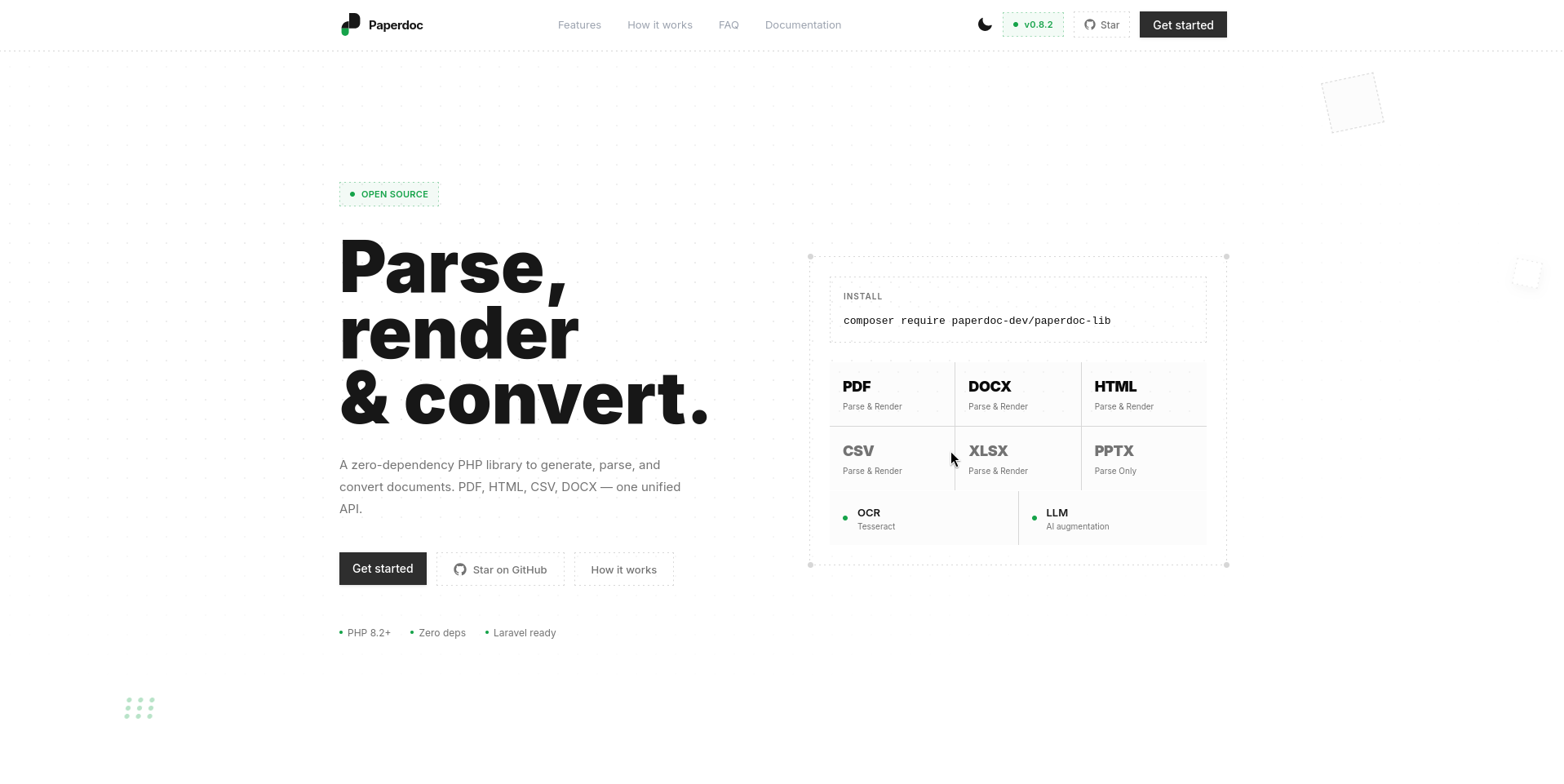 Une seule bibliothèque PHP pour tous vos documents